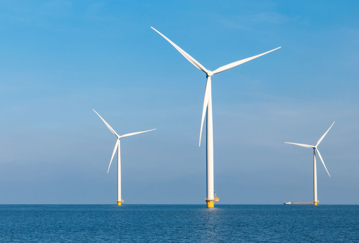 Wind turbines in the ocean Wind turbines in the ocean